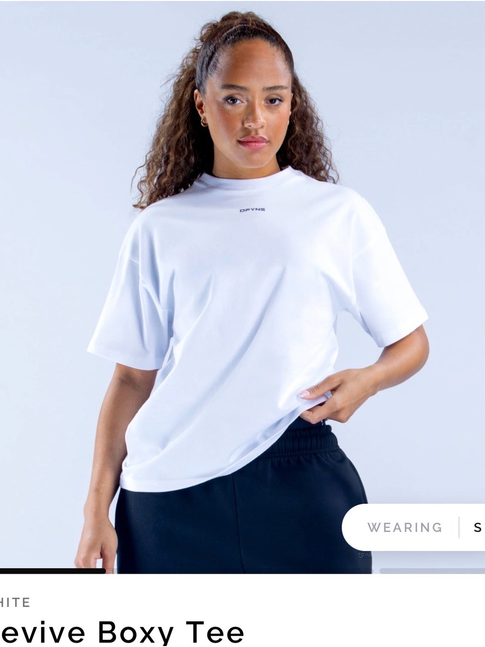 White Revive Boxy Tee dfyne top